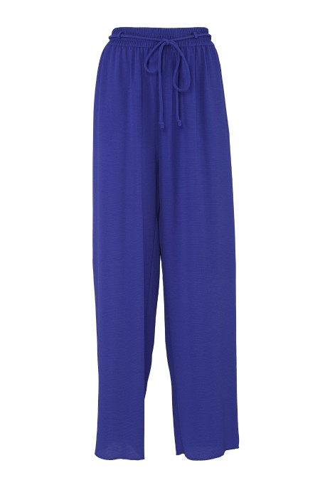 Shop EMPORIO ARMANI  Trousers: Emporio Armani elastic waist trousers with tubular belt in woven crepe.
Armored cracks.
Elastic waist.
Tubular belt.
Wide leg.
Lined garment.
Composition: 95% Polyester, 5% Elastane.
Made in China.. E3NP1A F9902-727